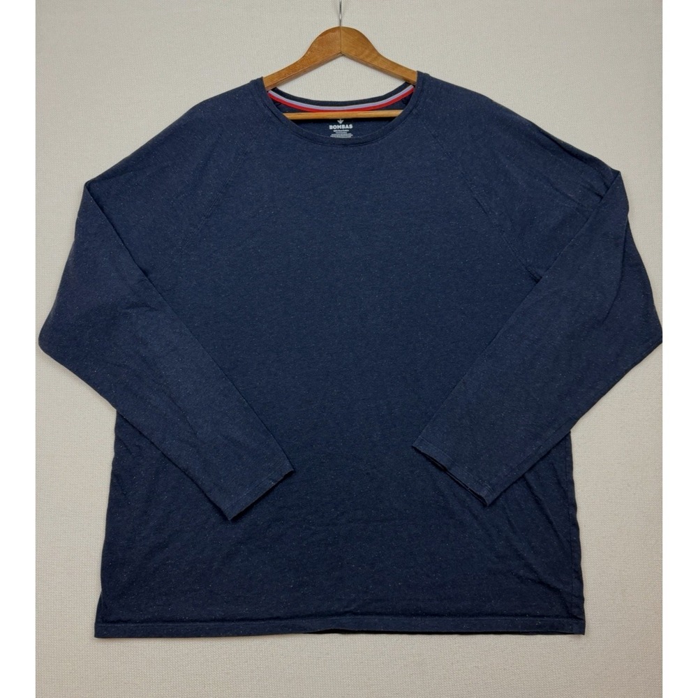Bombas 100% Pima Cotton Navy Blue Speckled Crewneck Men's 2XL‎ Shirt Preppy